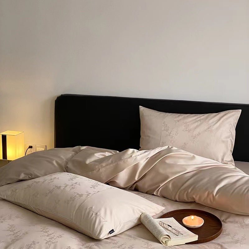  - Ever Lasting - Silky Floral Bedding Set / Snow White - Bedding Set - Ever Lasting