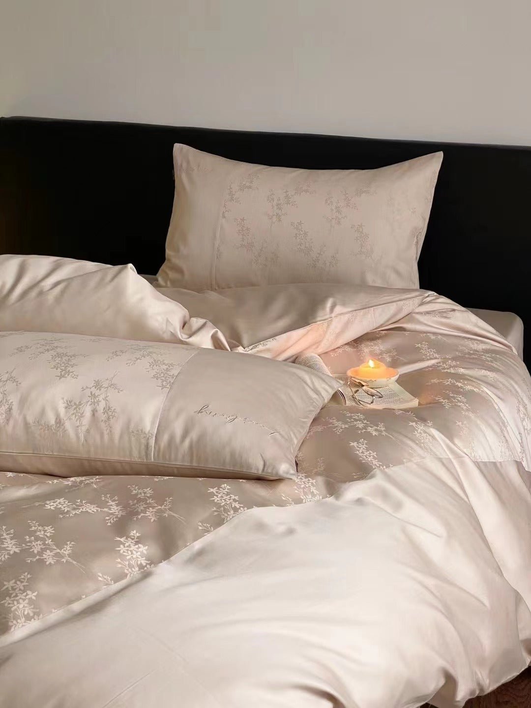  - Ever Lasting - Silky Floral Bedding Set / Snow White - Bedding Set - Ever Lasting