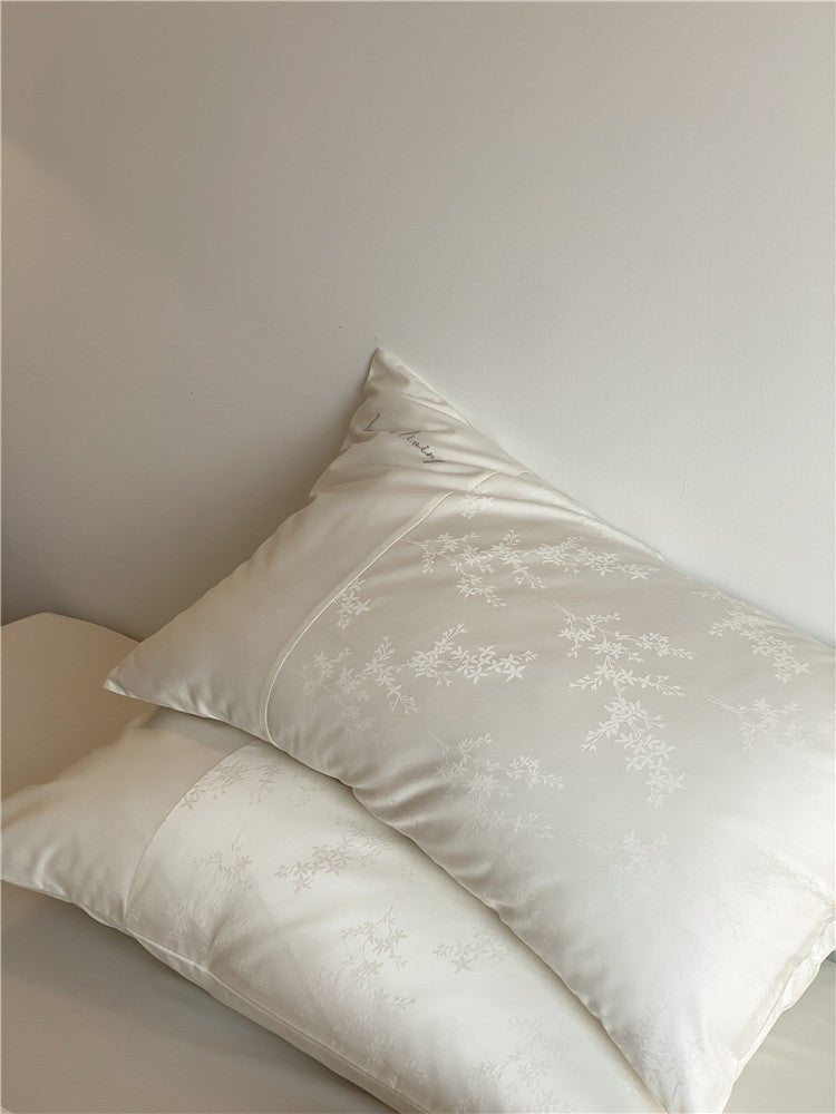  - Ever Lasting - Silky Floral Bedding Set / Snow White - Bedding Set - Ever Lasting