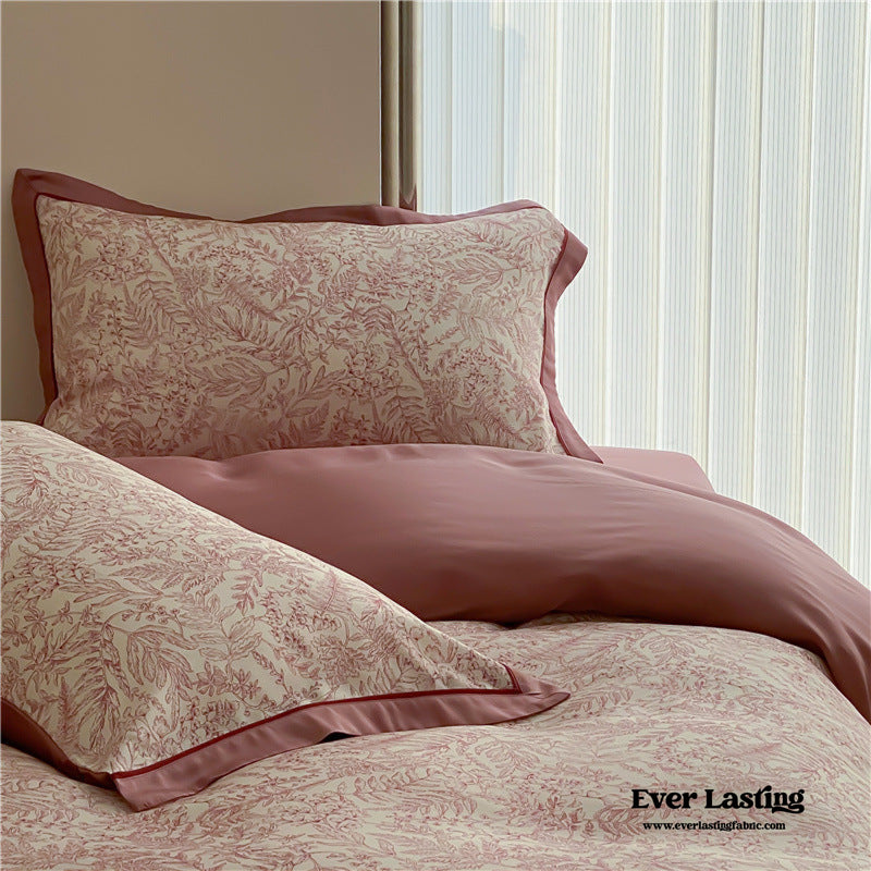 Floral Tencel Bedding Set / Pink