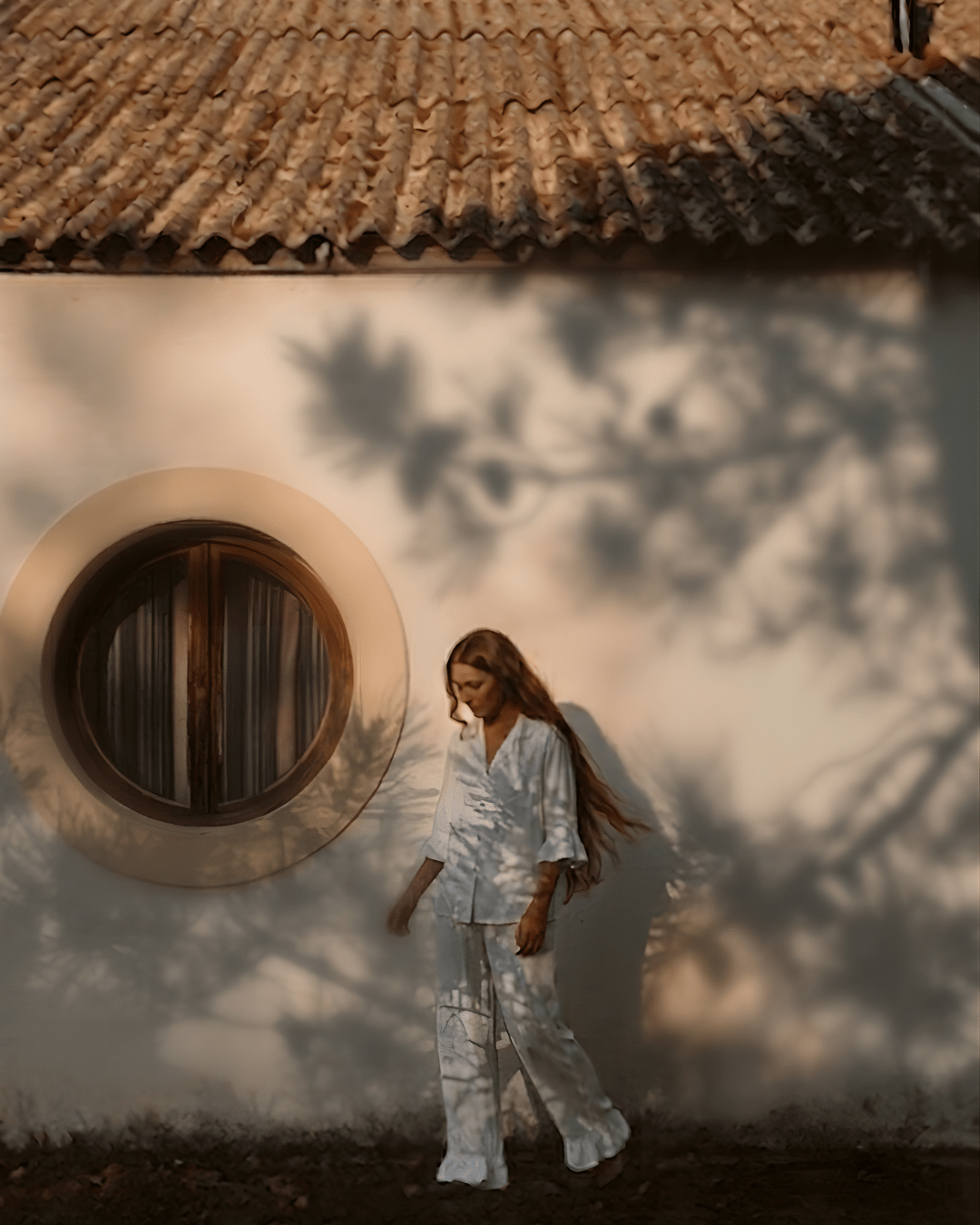  - Ever Lasting - Silky Lace Ruffle Long Sleeves and Pants Pajama Set / White - Pajamas - Ever Lasting