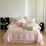 Silky Leopard Buttoned Bedding Set / Black Gray Pink Small Fitted