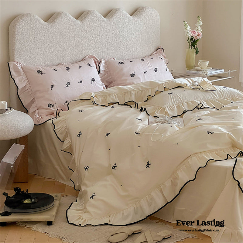 Silky Ribbon Ruffle Bedding Bundle