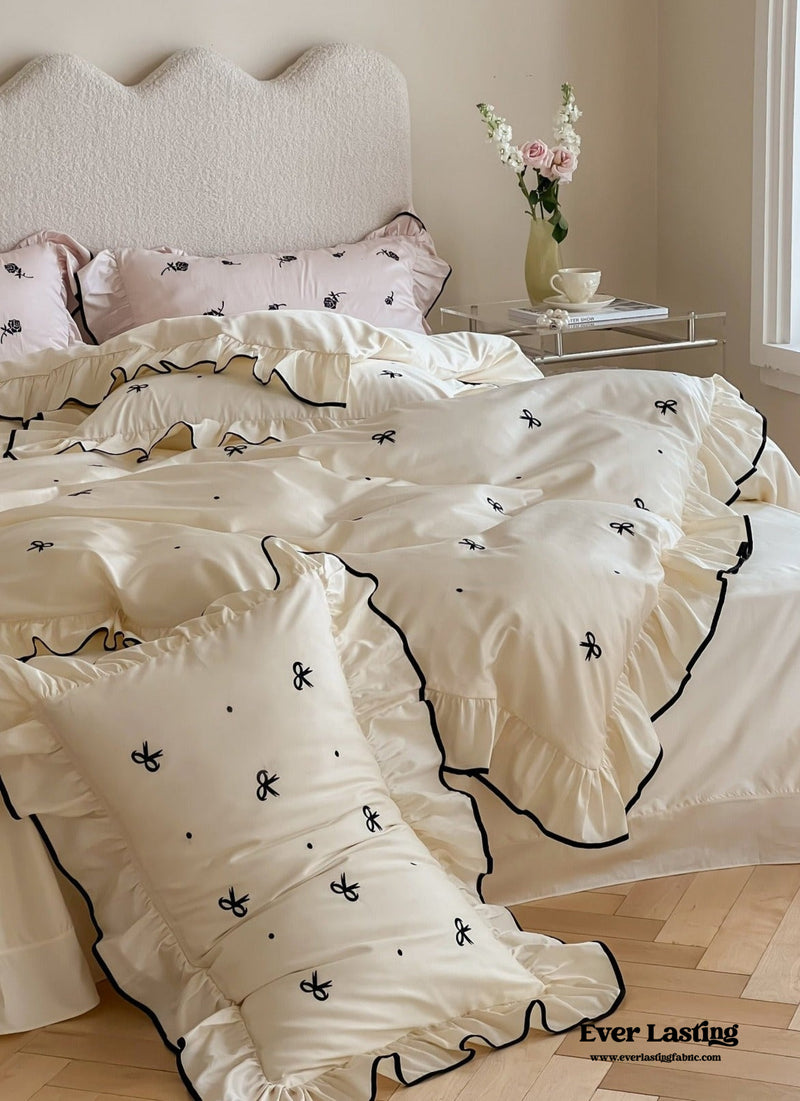 Silky Ribbon Ruffle Bedding Bundle