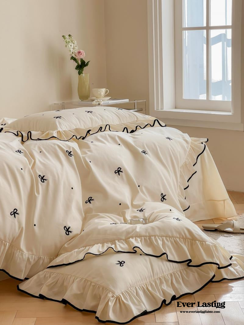 Silky Ribbon Ruffle Bedding Bundle