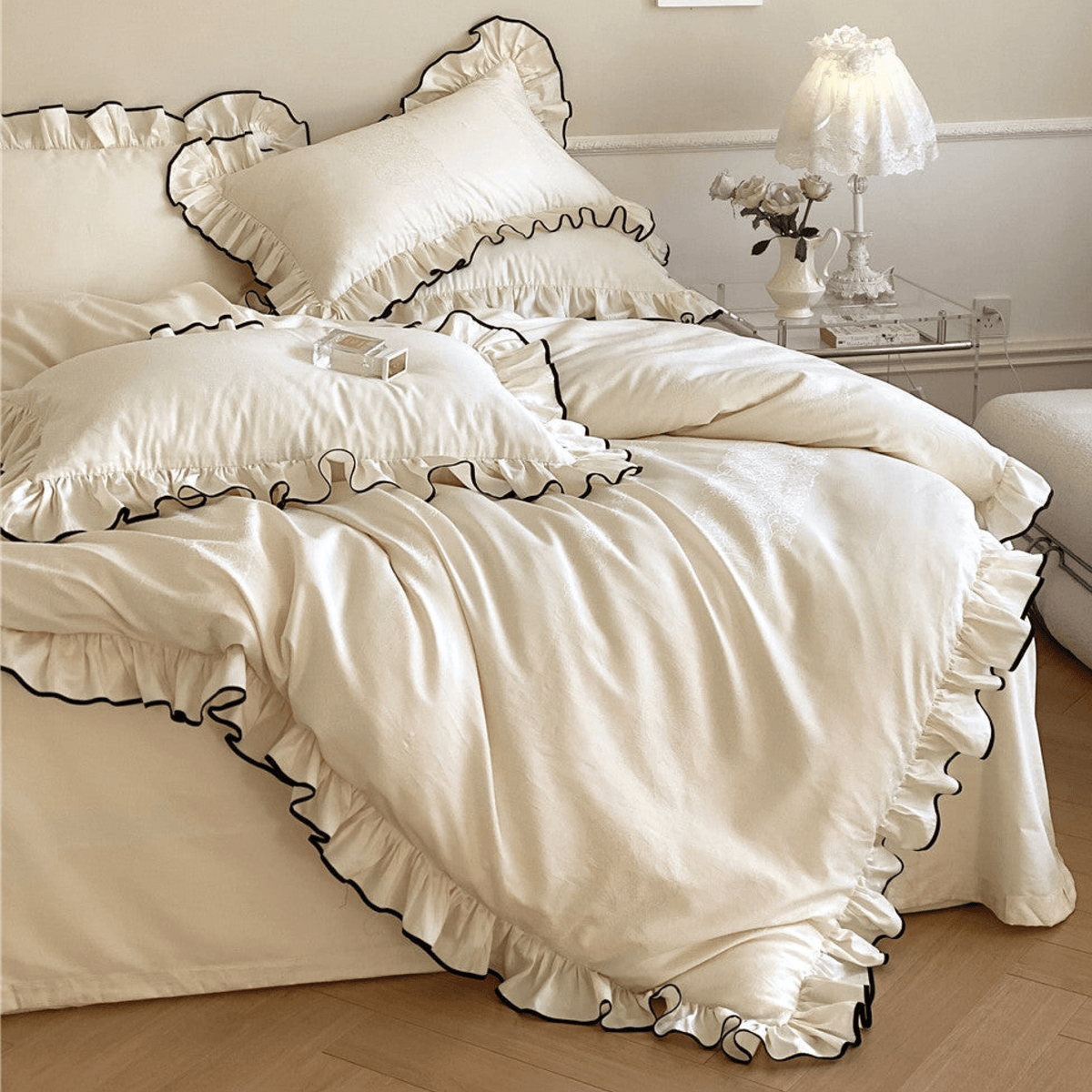 Silky Ruffle Bed Sheet | Coquette Sheets | Ever Lasting