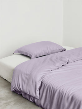 Solid Tencel Bedding Set Purple / Small Fitted