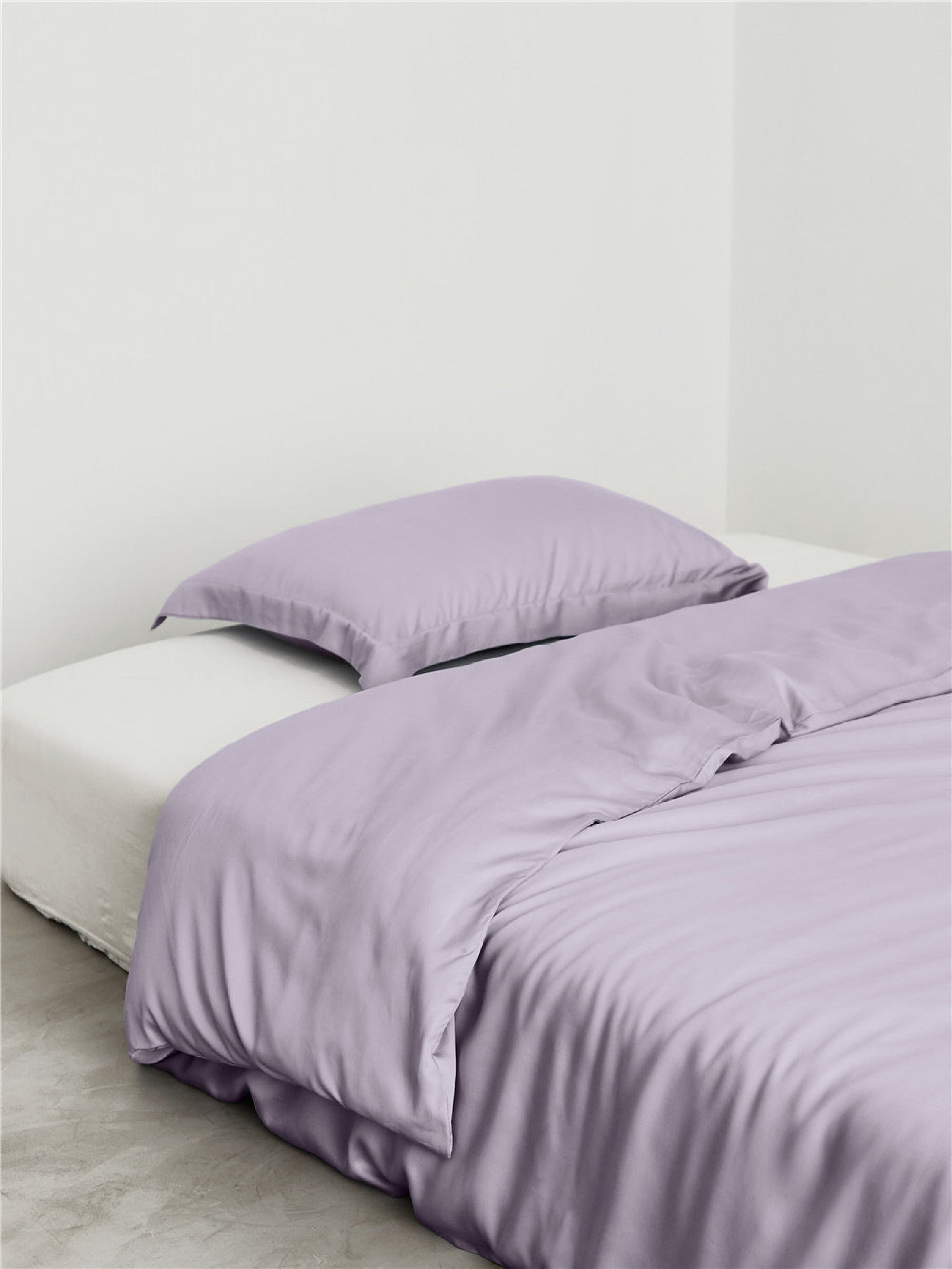 Solid Tencel Bedding Set Purple / Small Fitted