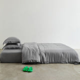 Solid Tencel Bedding Set Gray / Small Fitted