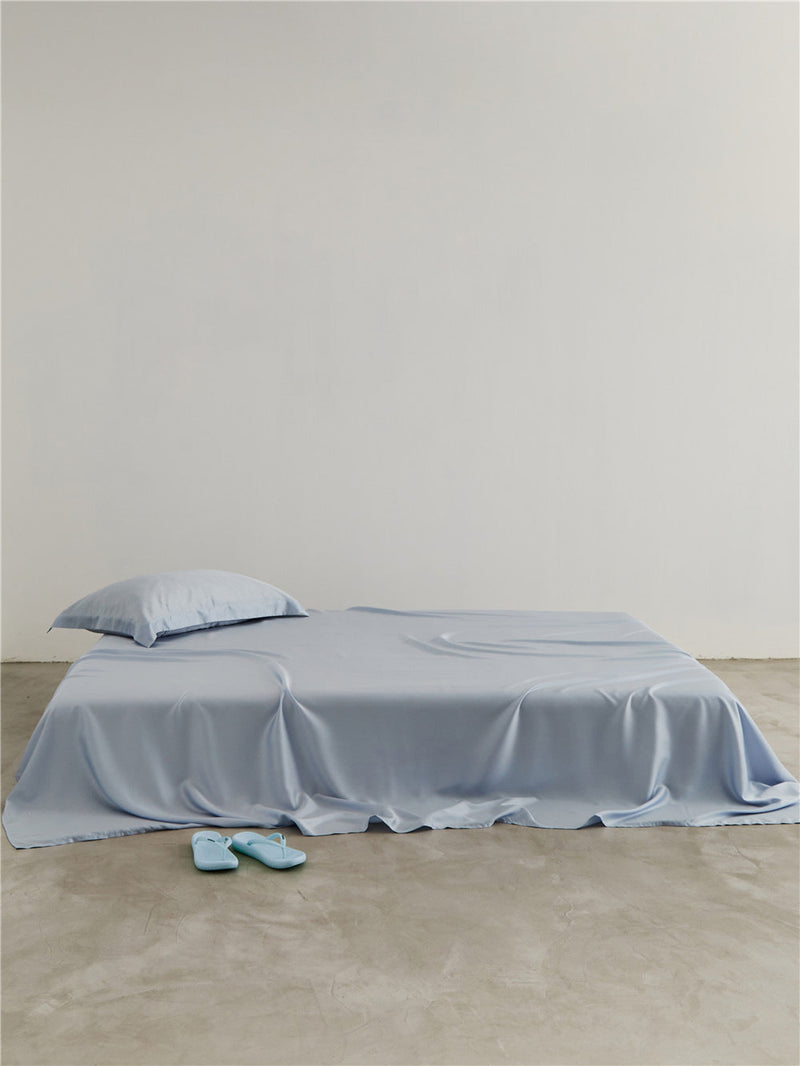 Solid Tencel Sheet Blue / Small Flat Bed
