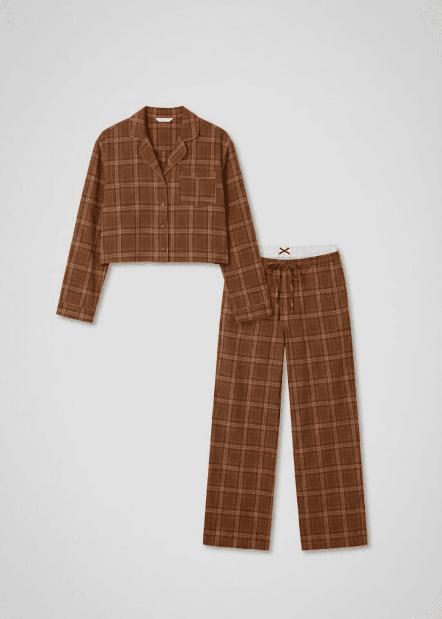  - Ever Lasting - Simone Plaid Milk Silk Lapel Pajama Set / Plaid - Pajama Set - Ever Lasting