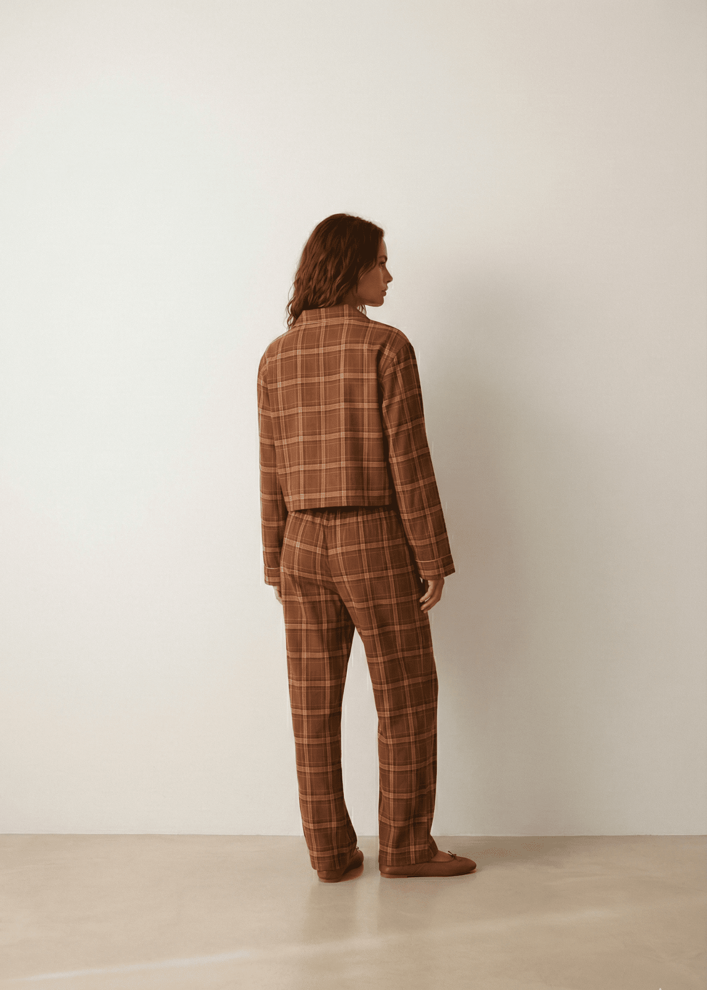  - Ever Lasting - Simone Plaid Milk Silk Lapel Pajama Set / Plaid - Pajama Set - Ever Lasting