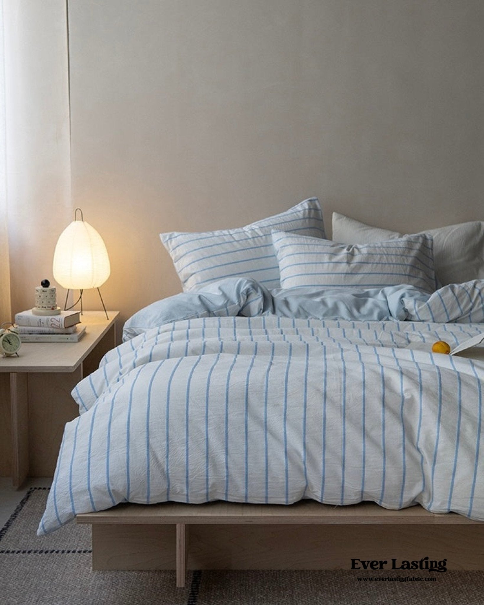 Skye Refreshing Striped Bedding Set / Blue - Ever Lasting