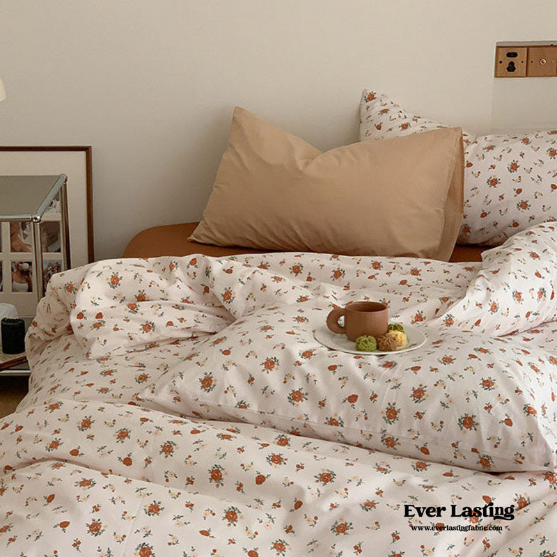 Small Floral Cotton Bedding Set