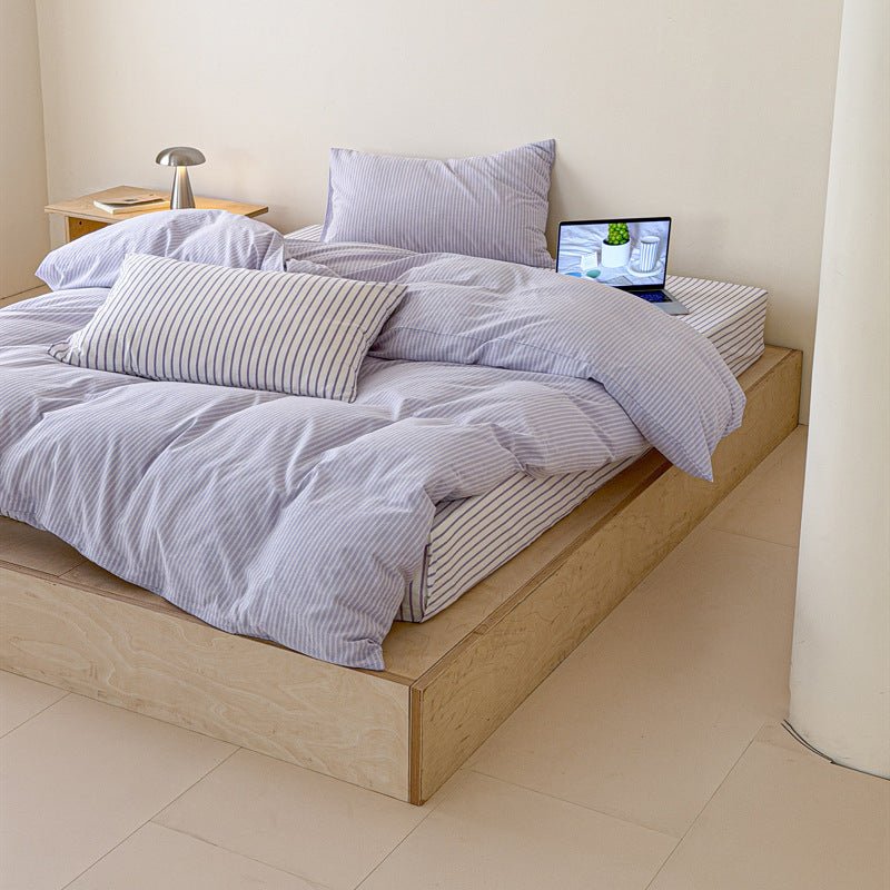 -Ever Lasting - Snuggle Striped Washed Cotton Bedding Bundle -Bedding Bundle -Ever Lasting