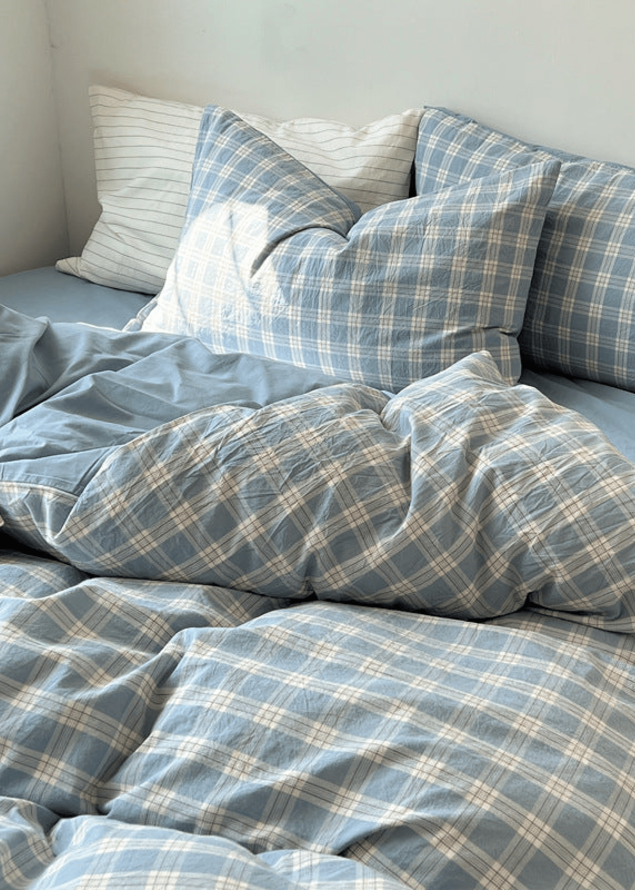 - Ever Lasting - Soft Blend Plaid Bedding Set / Blue - Bedding Set - Ever Lasting