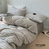 Soft Blend Plaid Bedding Set / Dark Gray