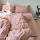Soft Blend Plaid Bedding Set / Gray