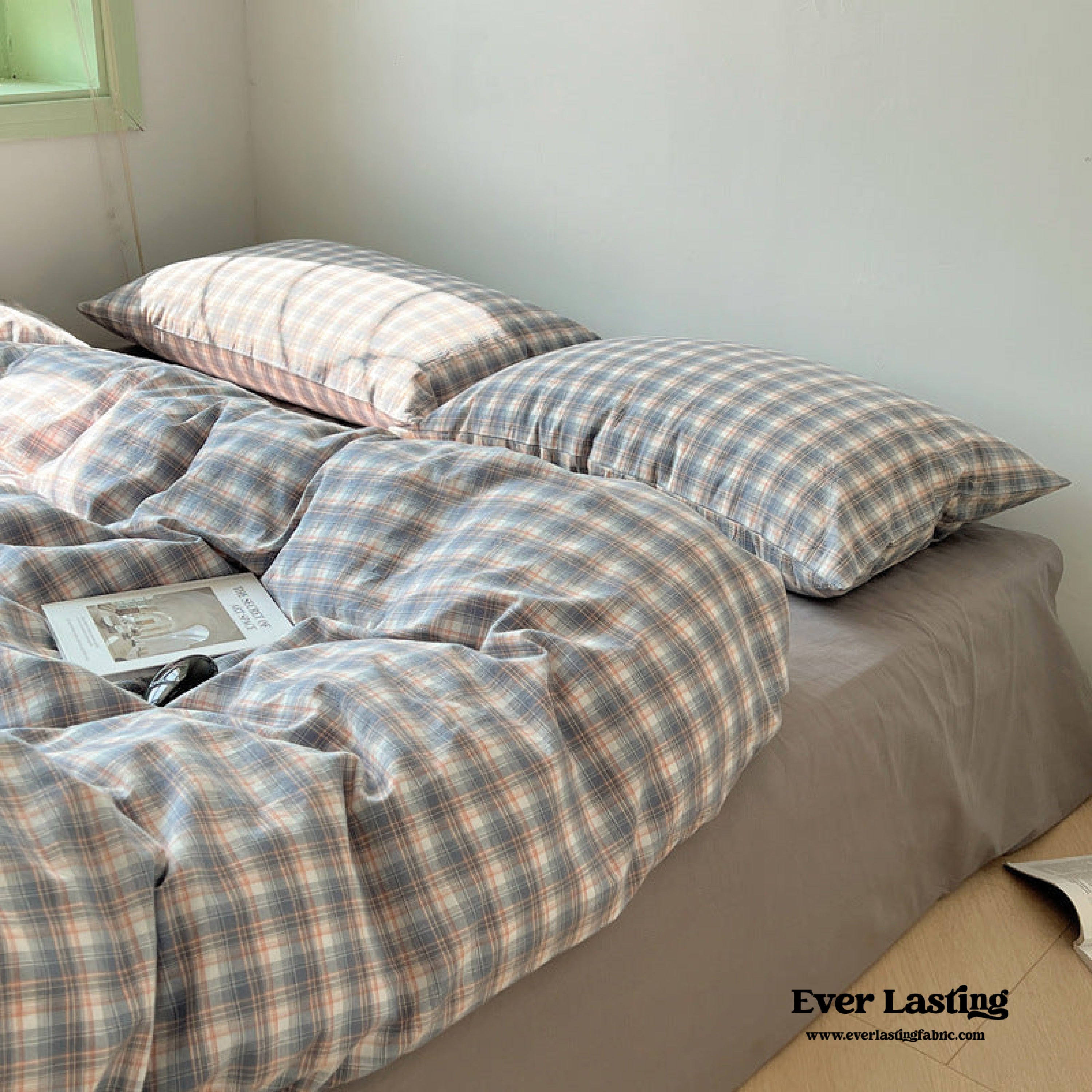 Soft Blend Plaid Bedding Set / Gray | Best Stylish Bedding | Ever Lasting