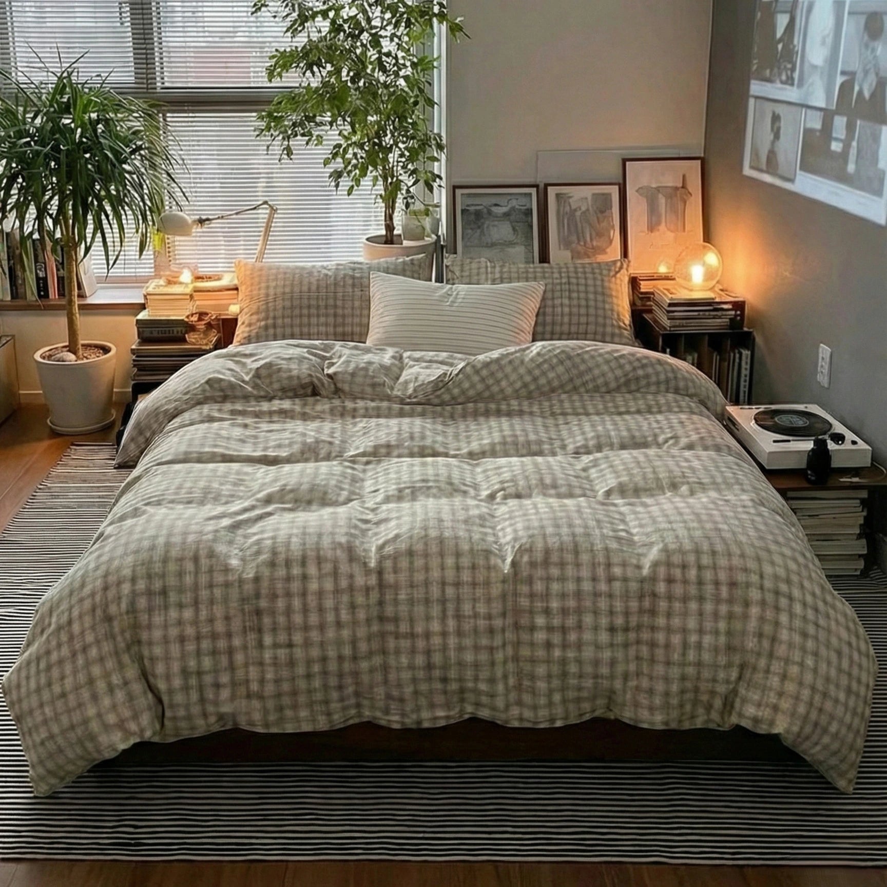  - Ever Lasting - Soft Blend Plaid Bedding Set / Gray - Bedding Set - Ever Lasting