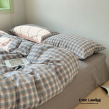 Soft Blend Plaid Bedding Set / Pink