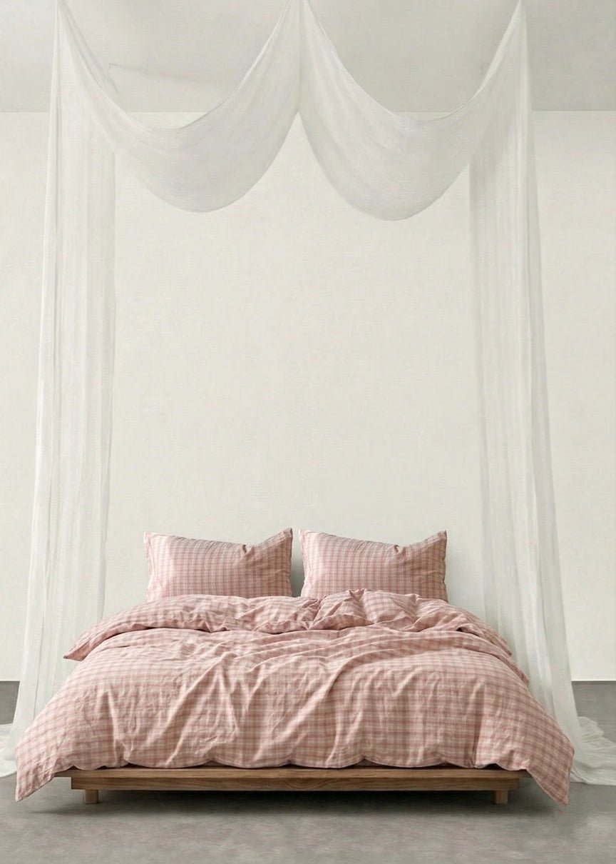  - Ever Lasting - Soft Blend Plaid Bedding Set / Pink - Bedding Set - Ever Lasting