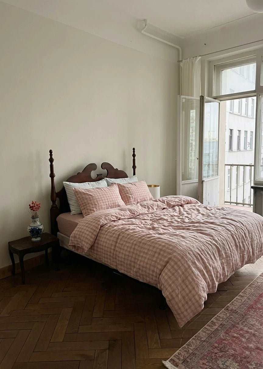  - Ever Lasting - Soft Blend Plaid Bedding Set / Pink - Bedding Set - Ever Lasting