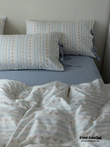 Soft Cottage Blue Ribbon Bedding Set /