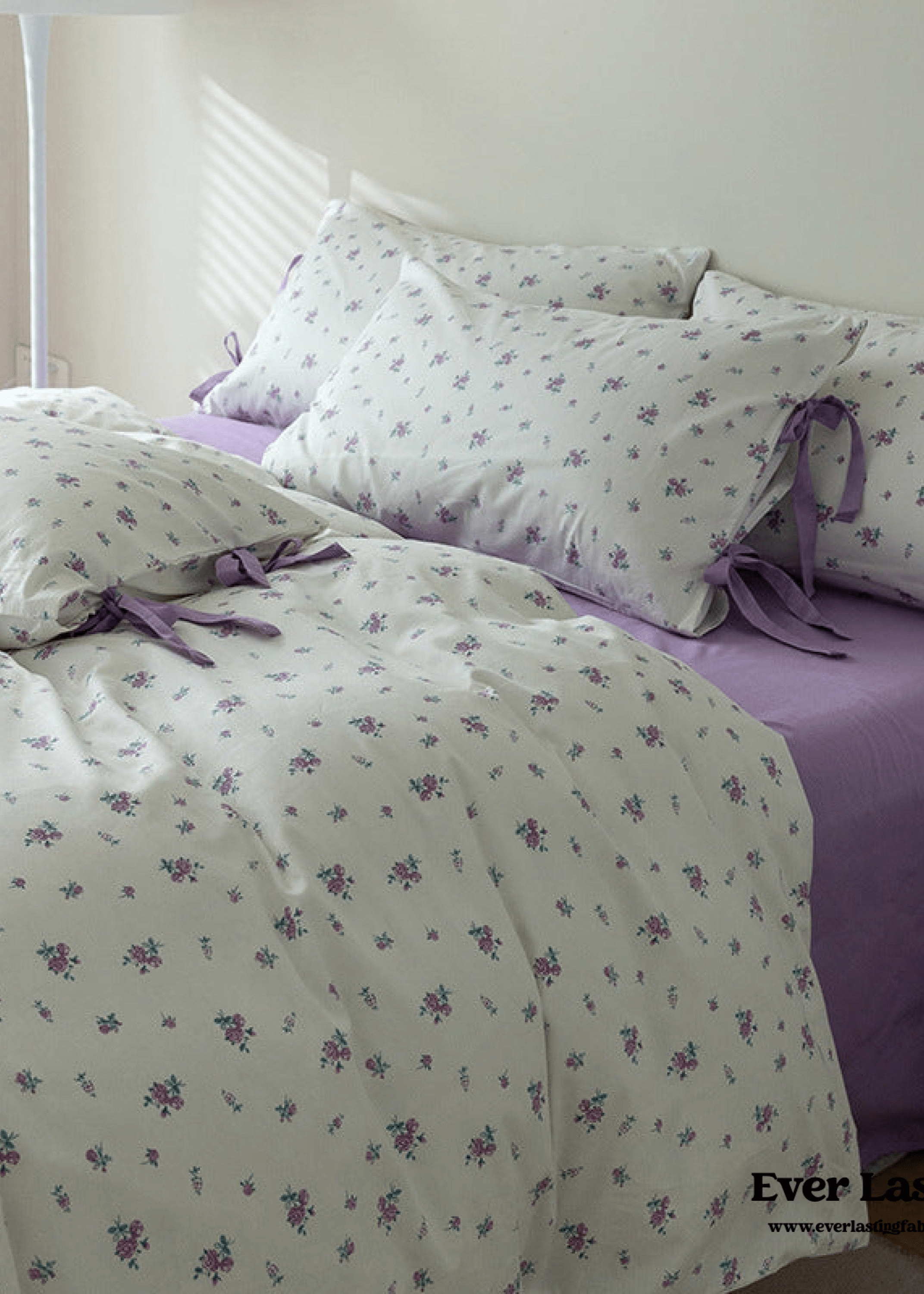  - Ever Lasting - Soft Cottage Blue Ribbon Bedding Set / Blue - Bedding Set - Ever Lasting