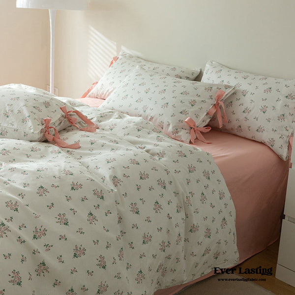 Soft Cottage Ribbon Bedding Set / Peach