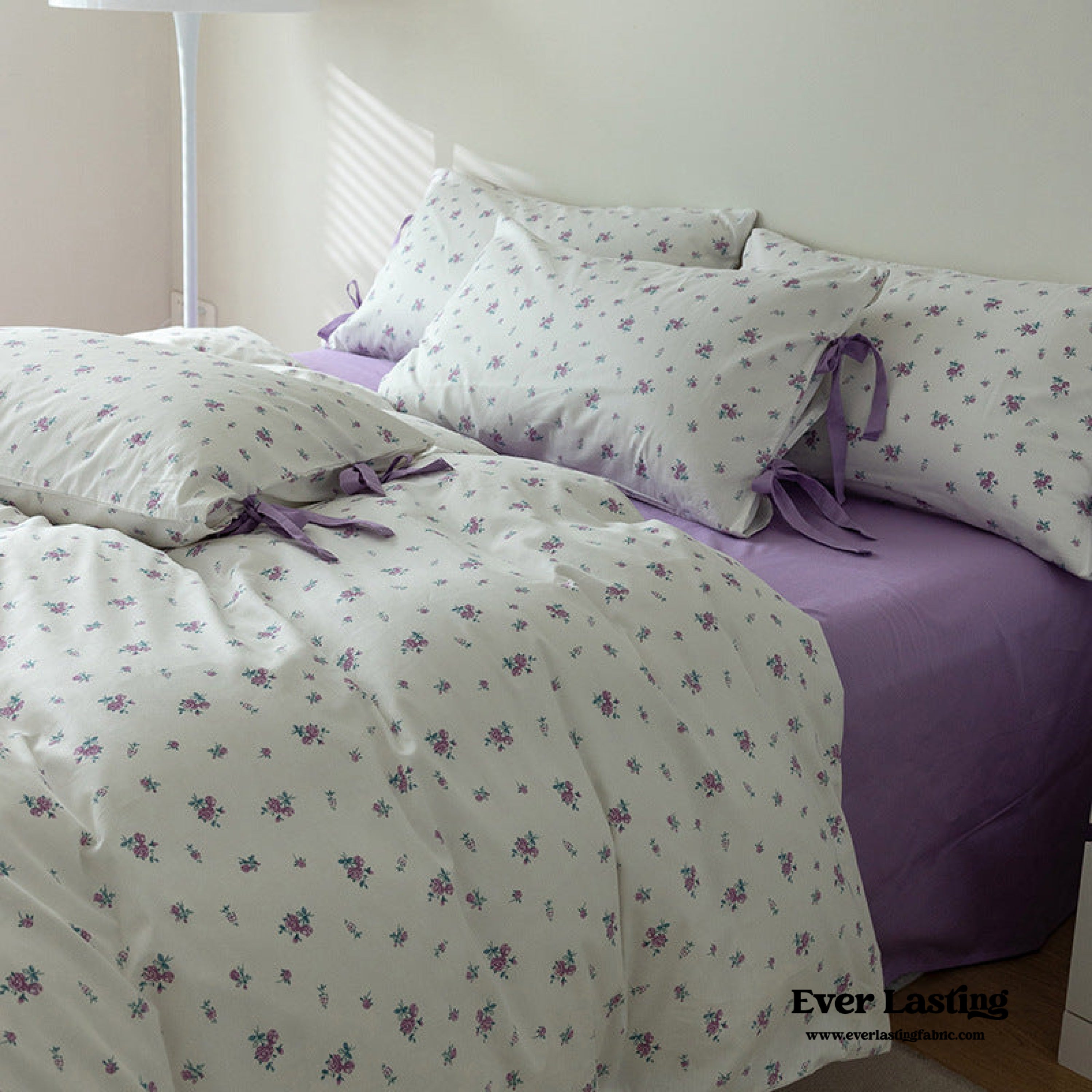 Soft Cottage Ribbon Bedding Set / Purple