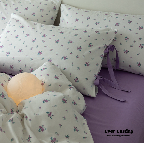 Soft Cottage Ribbon Bedding Set / Purple