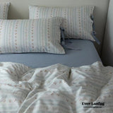 Soft Blue Ribbon Bedding Set /