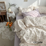 Soft Floral Bedding Set / Purple