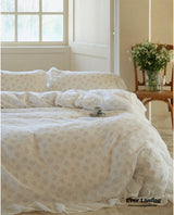Soft Floral Ruffle Lace Bedding Bundle Set