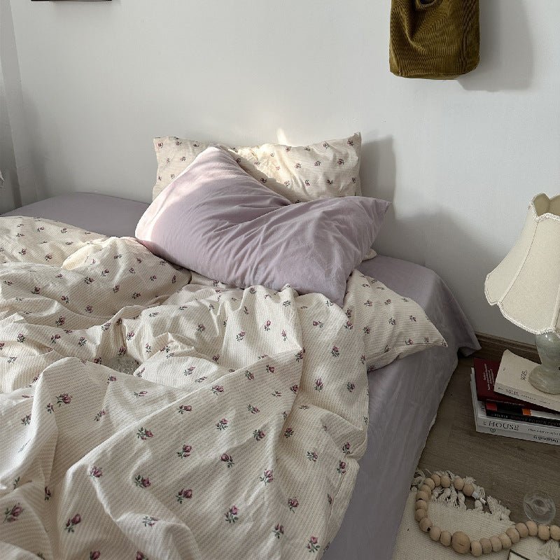  - Ever Lasting - Soft Floral Small Room Bedding Set / Purple - Bedding Set - Ever Lasting