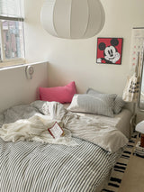 Soft Jacquard Bedding Set / Pastel Blue Gray Medium Fitted