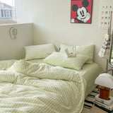 Soft Jacquard Bedding Set / Pastel Blue Green Medium Fitted