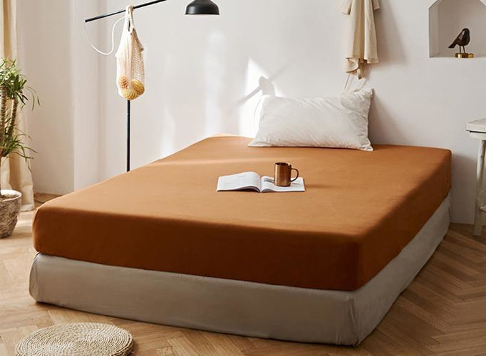 Solid Bed Sheet / Orange - Best Stylish Bedding - Ever Lasting