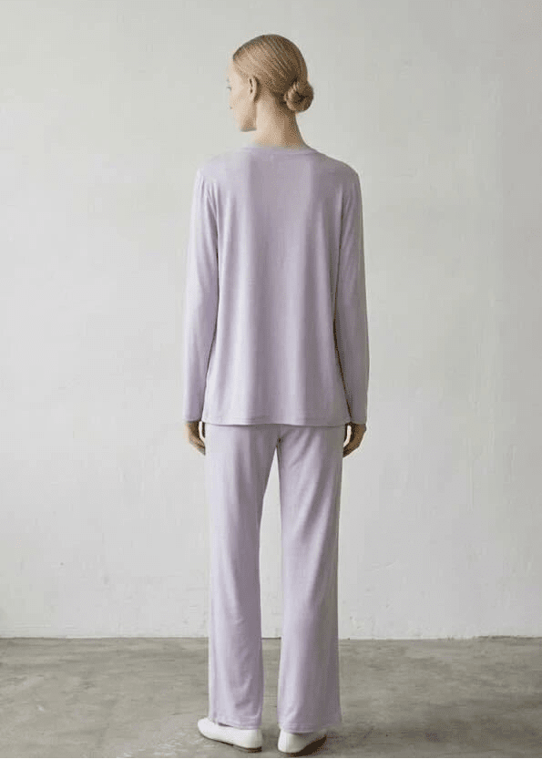  - Ever Lasting - Solid Ruffle V Tank and Long Pants with Cardigan Modal Pajama Set - Pajamas - Ever Lasting