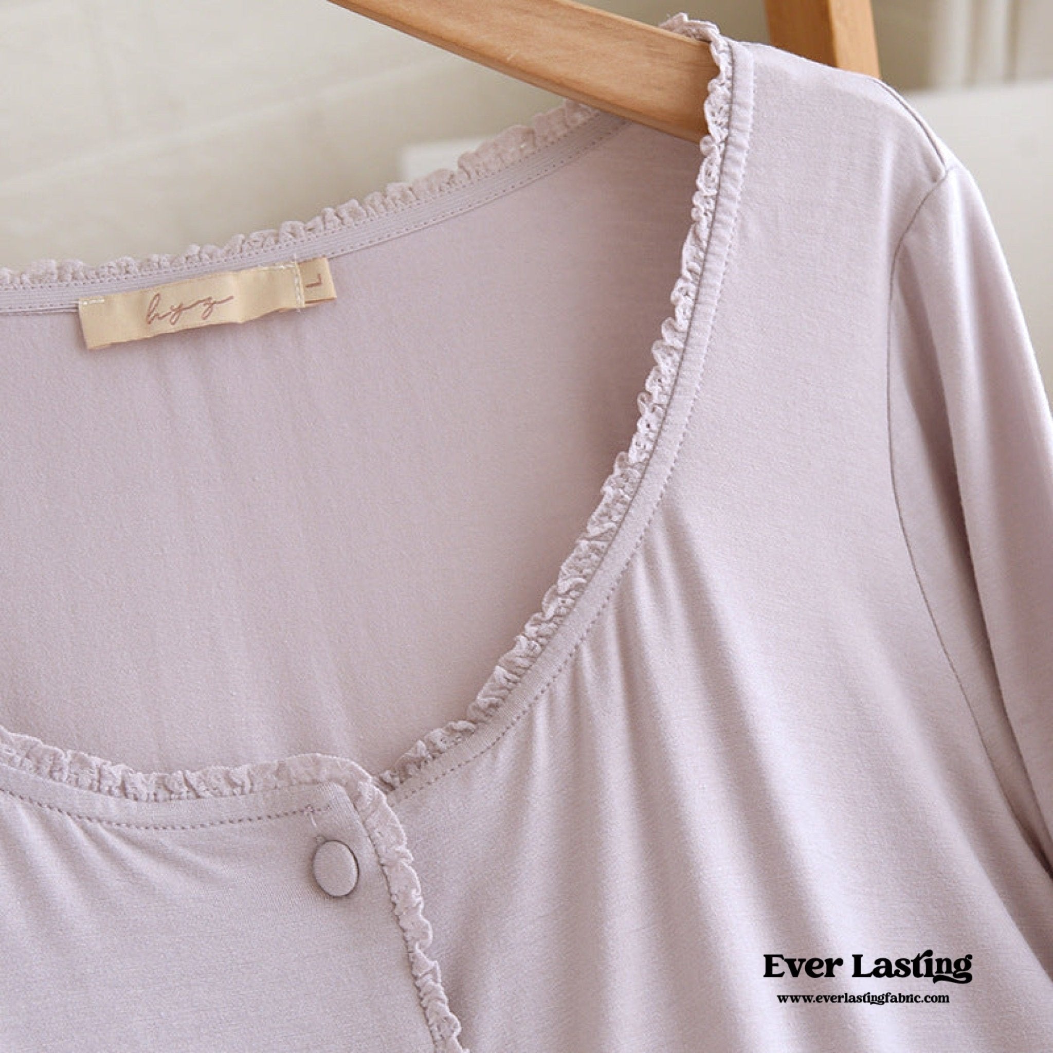 Solid Tank and Long Pants with Cardigan Pajama Set / Purple - Ever Lasting