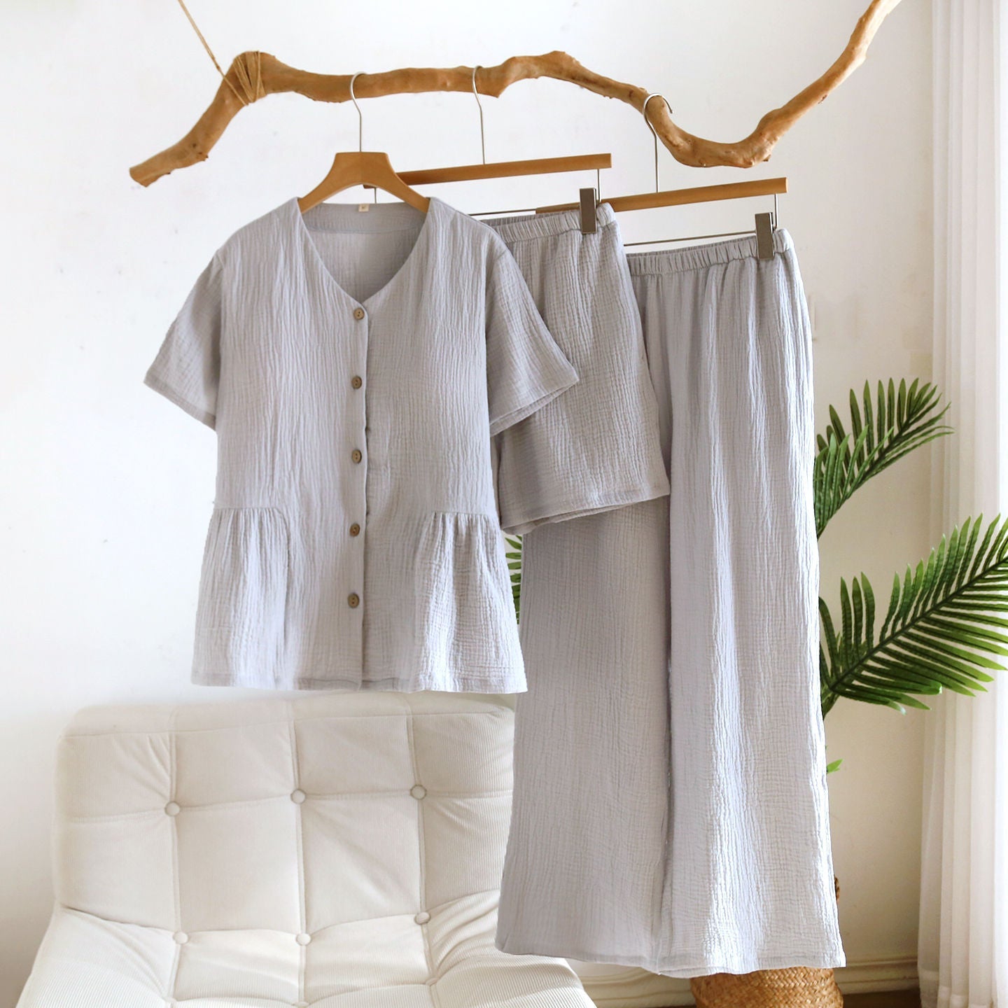 -Ever Lasting - Somnia Shorts & Long-Pant V-Neck Pajama Set / Pink -Pajamas -Ever Lasting