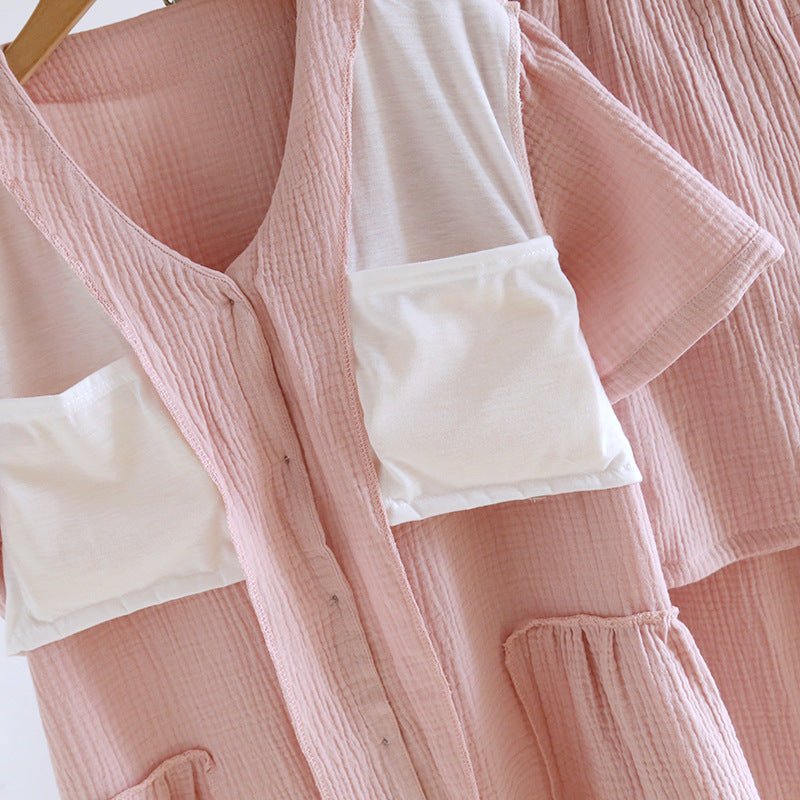 -Ever Lasting - Somnia Shorts & Long-Pant V-Neck Pajama Set / Pink -Pajamas -Ever Lasting