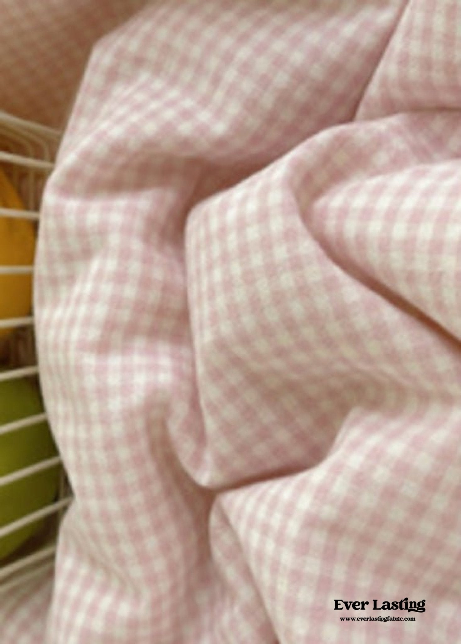 Sophia Gingham Lace Washed Cotton Bedding Set / Pink - Ever Lasting