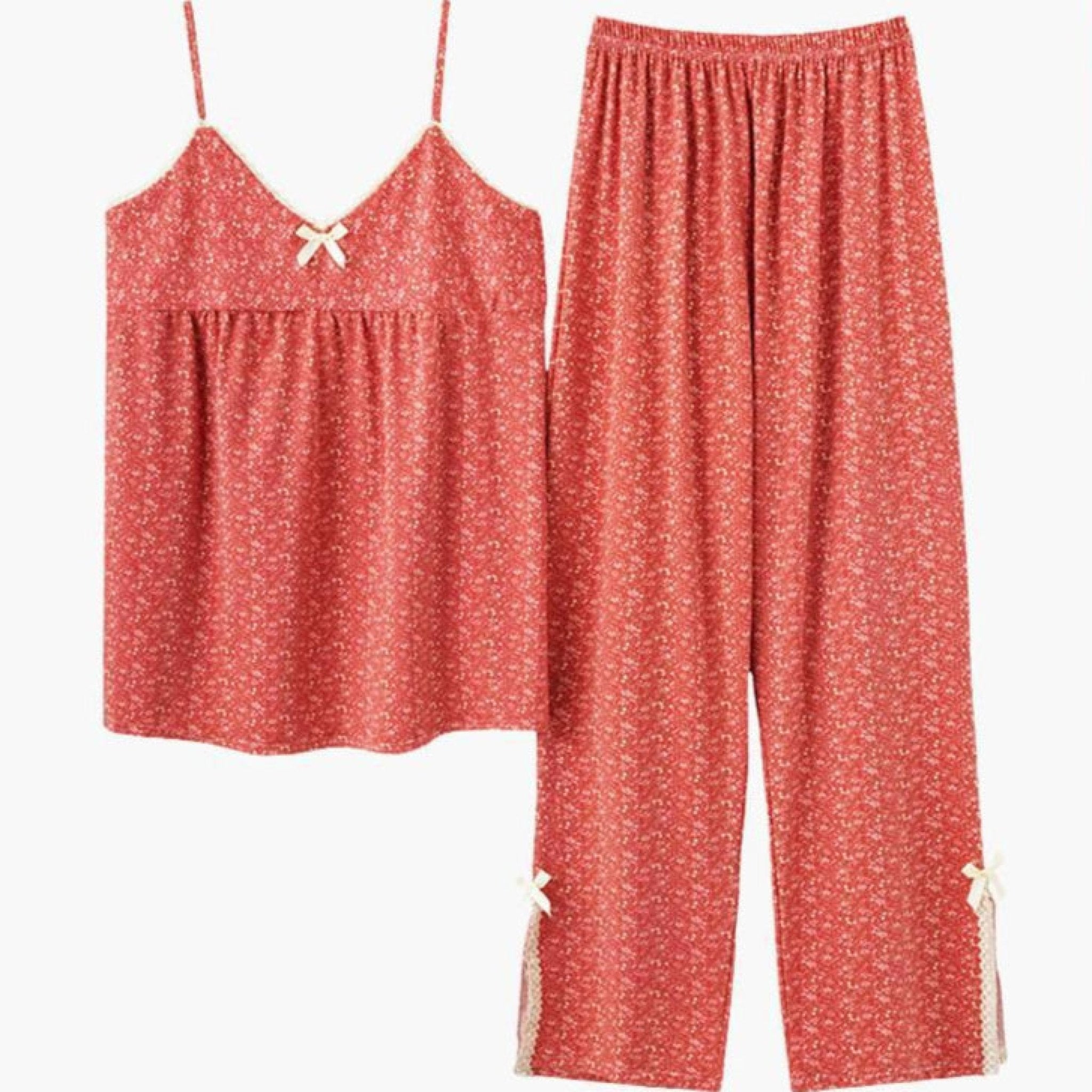 Sophie Pastoral Floral Pajama Set / Red - Ever Lasting