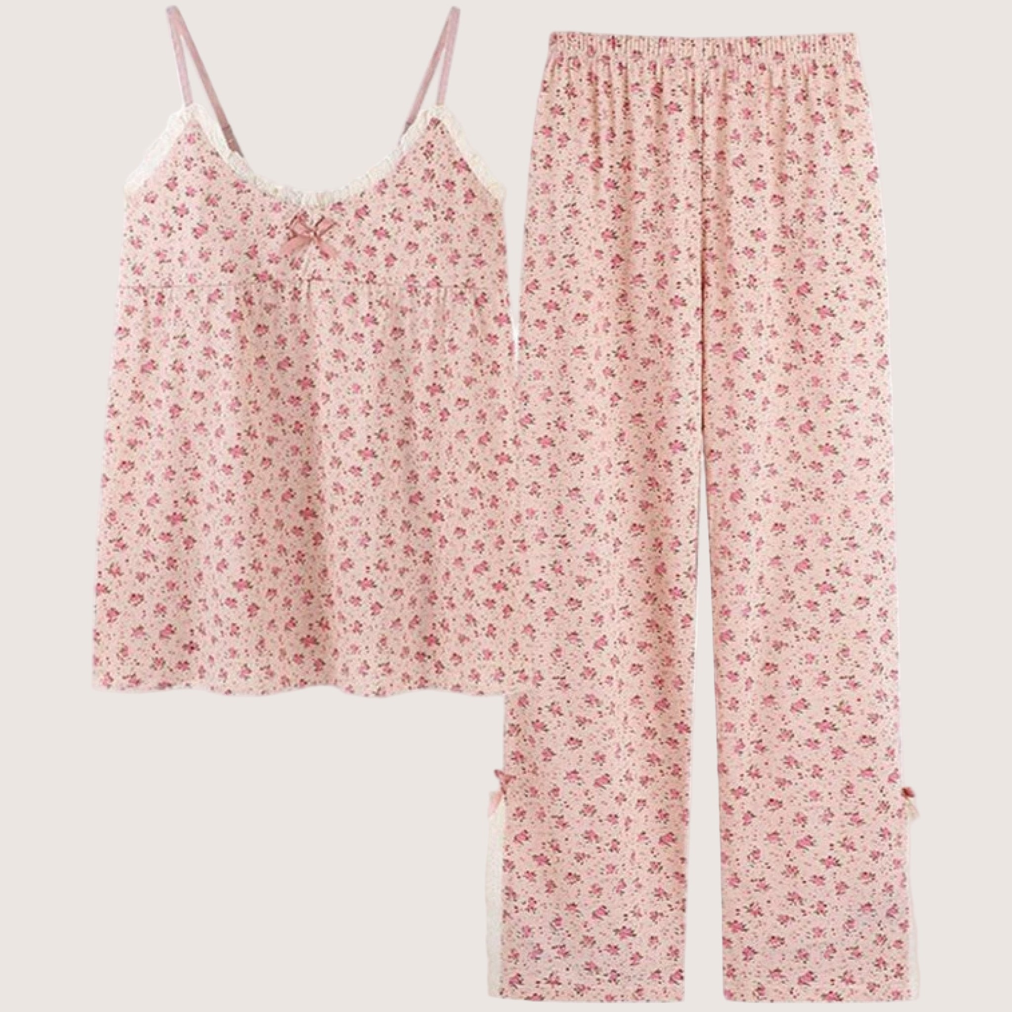 Sophie Pastoral Floral Pajama Set / Red - Ever Lasting