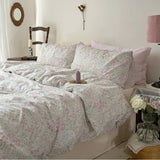 Spring Floral Washed Cotton Bedding Bundle Pink Mixed / Small Flat