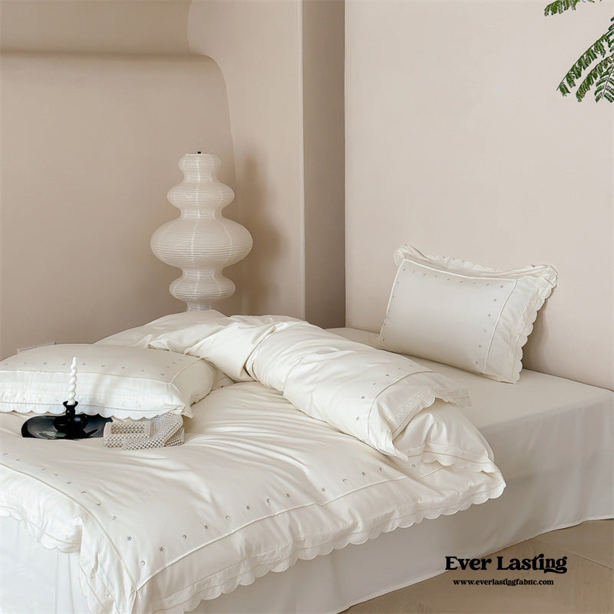 Star Gaze Short Cake Ruffle Bedding Set / Purple - Ever Lasting