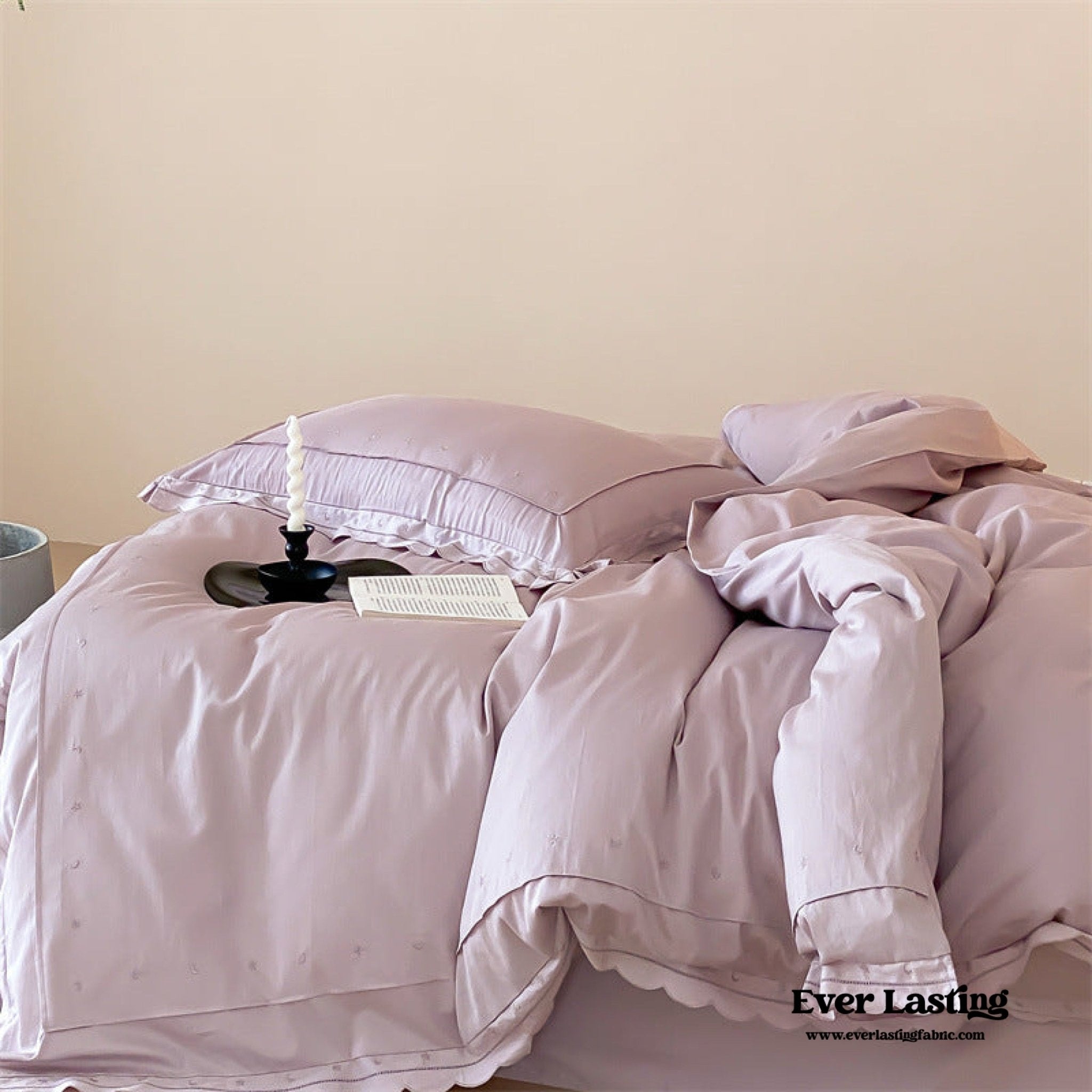 Star Gaze Short Cake Ruffle Bedding Set / Purple - Ever Lasting