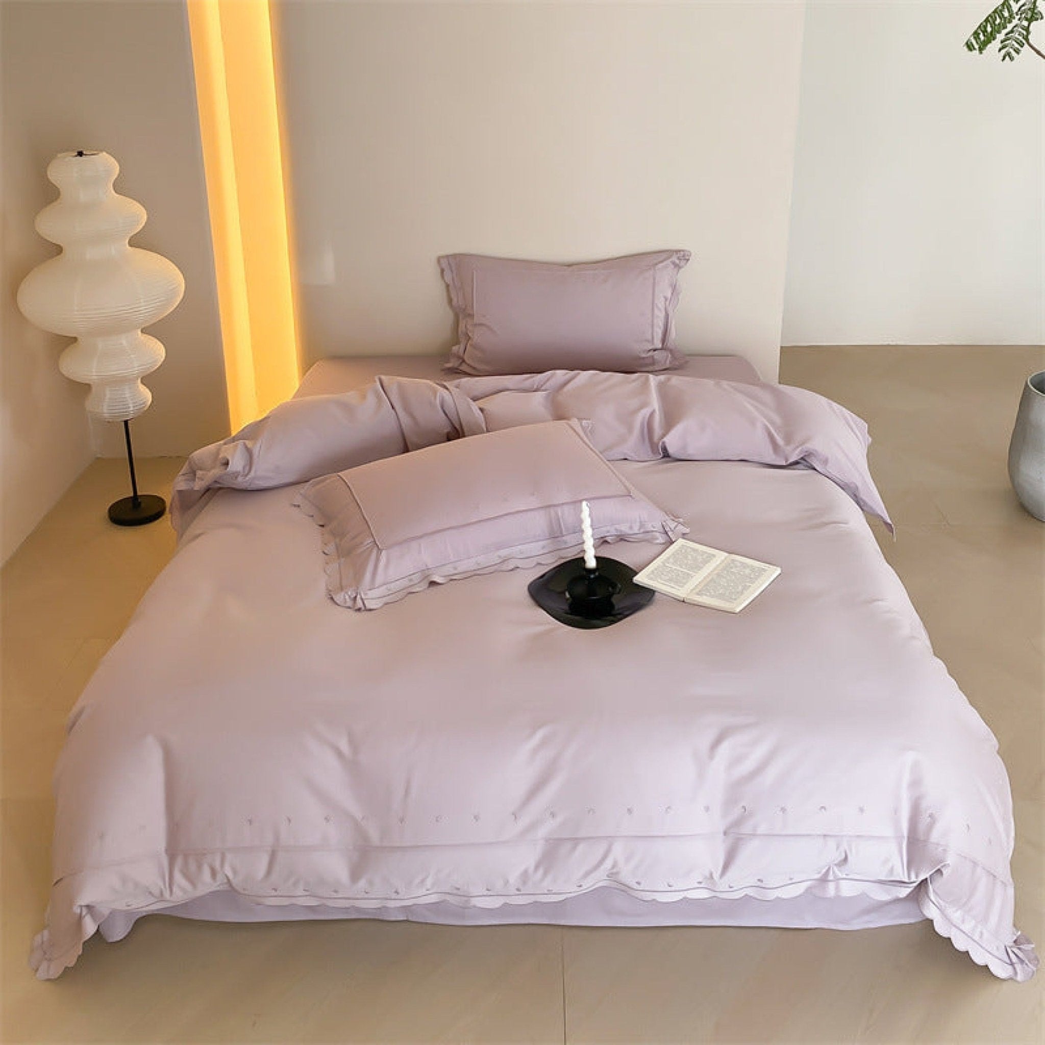 Star Gaze Short Cake Ruffle Bedding Set / Purple - Ever Lasting